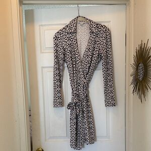 Diane Von Furstenberg Purple and White Midi Dress